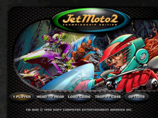 Jet Moto 2 title screen for Playstation